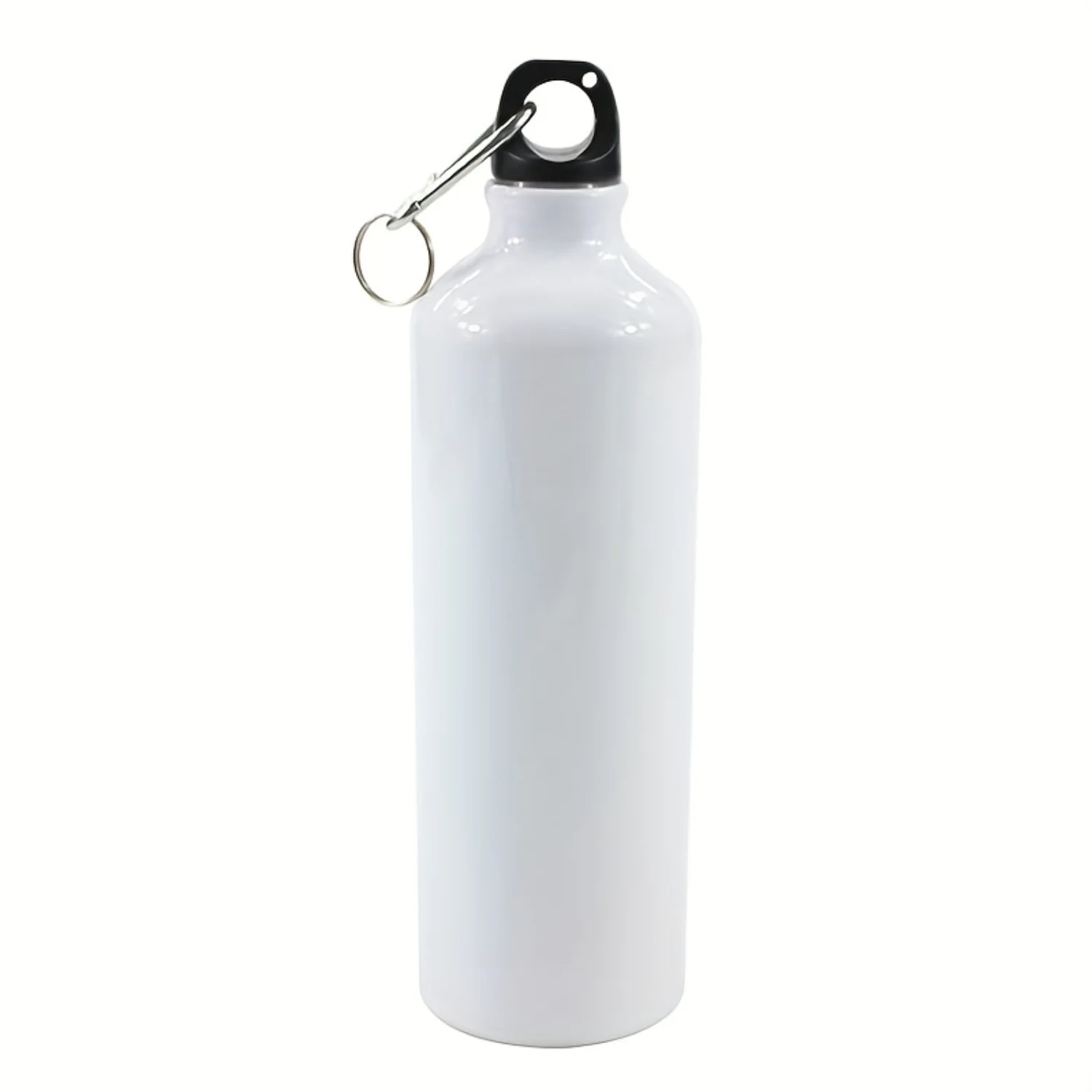 

400ml/13.53oz White Blank Sublimation Water Bottle, Lightweight Aluminum Water Cup With Screw Carabiner, Suitable For Fitness Ou