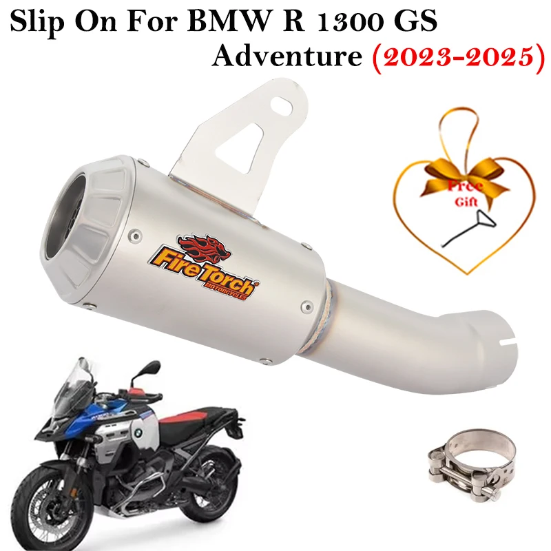 Slip On For BMW R 1300 GS Adventure R1300GS ADV 2023 - 2025 Motorcycle Exhaust System Mid Link Pipe Escape Muffler No DB Killer