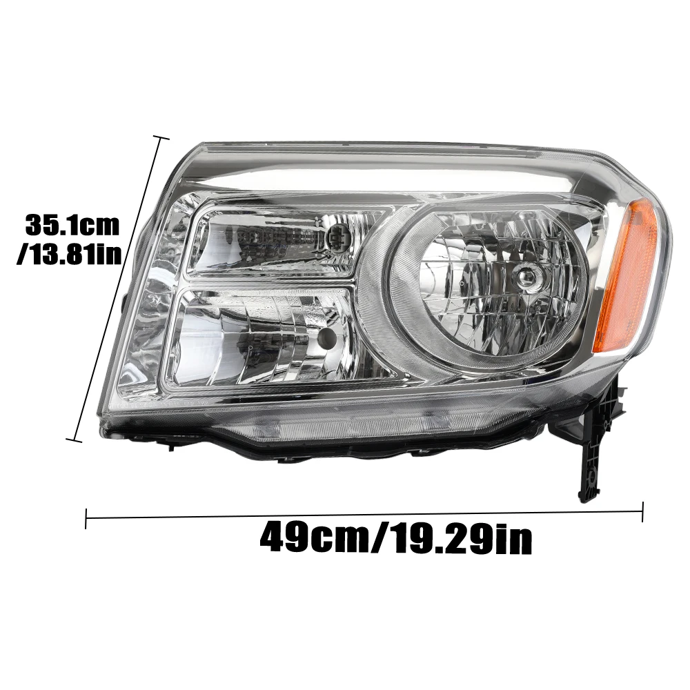 car headlights headlamp For Honda Pilot 2012 2013 2014 2015 Chrome Housing Headlight no bulb Lamps halogen style accessories