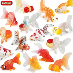 Oenux New Ocean Animals Simulation Clown Fish Goldfish Sea Life Model Action Figures PVC Miniature Decoration Education Kids Toy