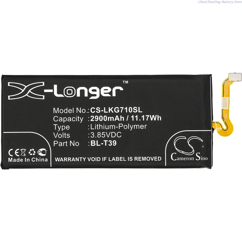 3.85V 2900mAh Replacement Battery BL-T39 for LG G7 ThinQ G7+ G7 Plus Q7+ K12+ 2019 Phoenix 5 Arena 2 Prime 2 X2 2019 Q9 X320Q