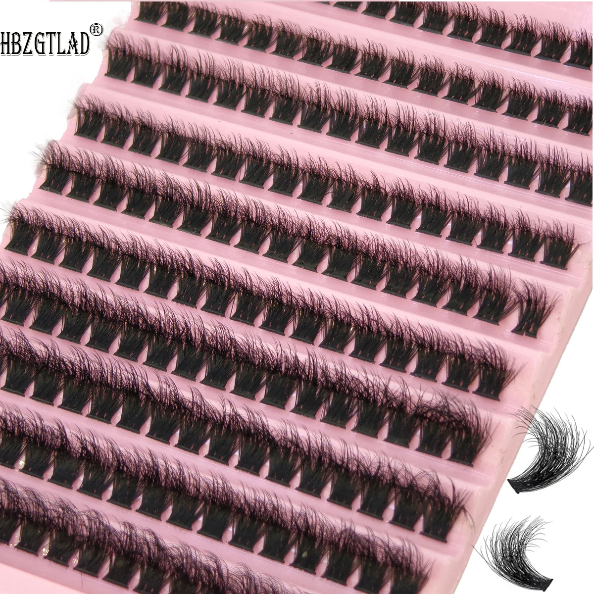 HBZGTLAD New 10 Rows 9D diy Fluffy Cluster Lashes Thick Eyelash D/DD Curl 9-16mm Mix Individual Lashes DIY Lash Extensions