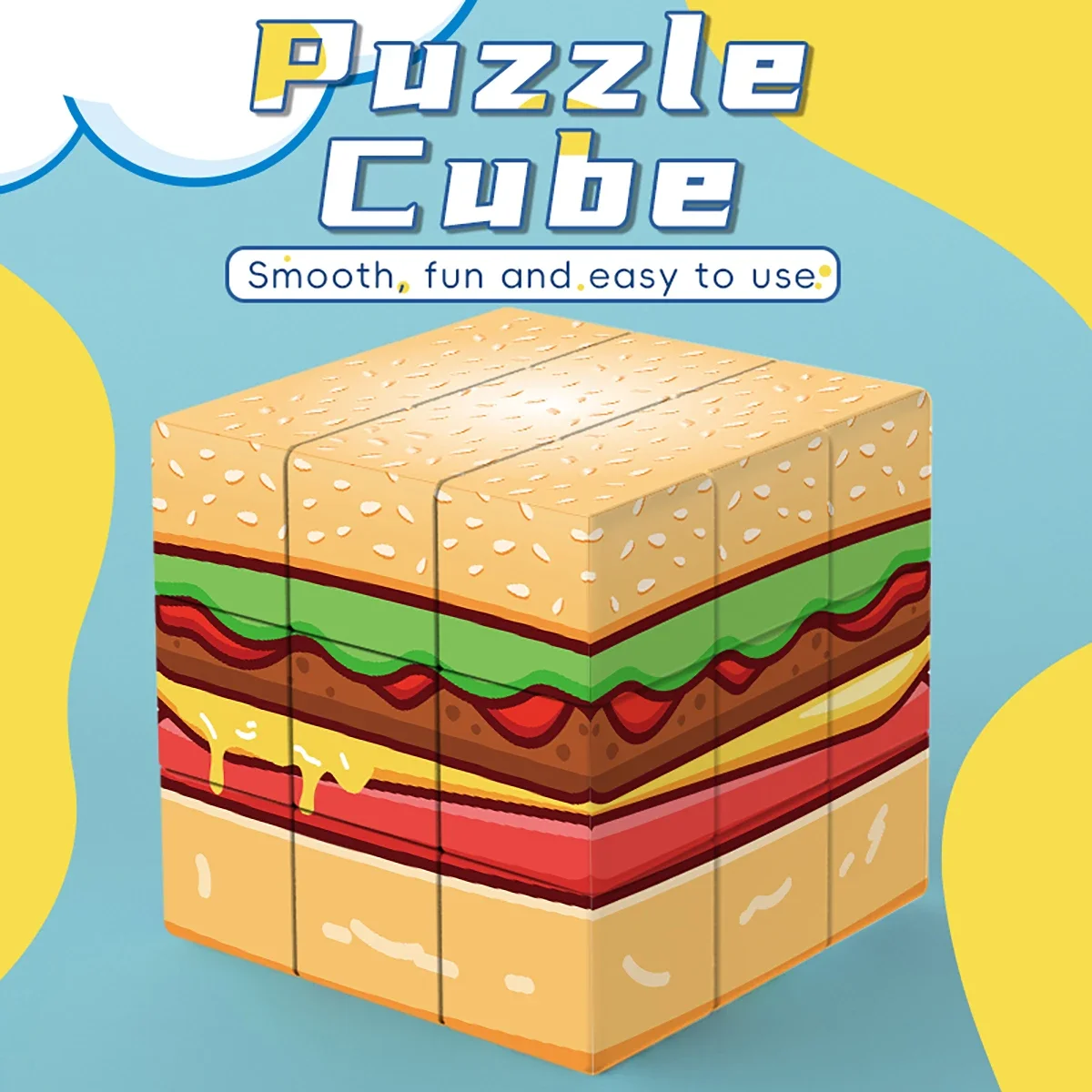 Zauberwürfel 3x3x3 3D UV-Puzzle professionelle glatte Geschwindigkeit Hamburger Stressabbau-Spiel Kinderspielzeug Geschenk