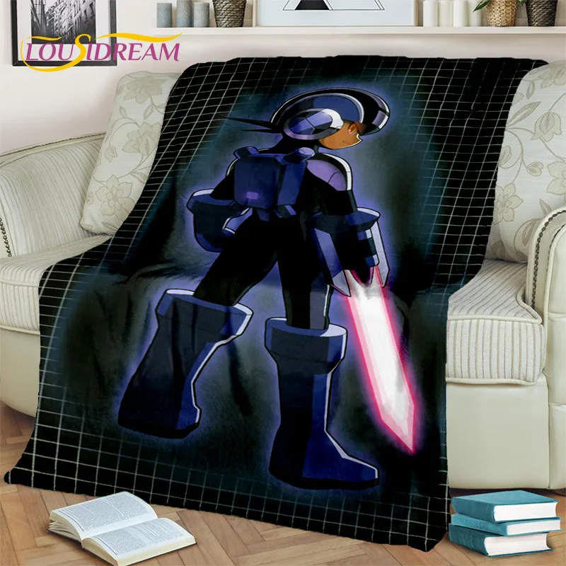 

Megaman Cartoon Rockman Retro Games Blanket,Soft Throw Blanket for Home Bedroom Bed Sofa Picnic Travel Office Cover Blanket Kids