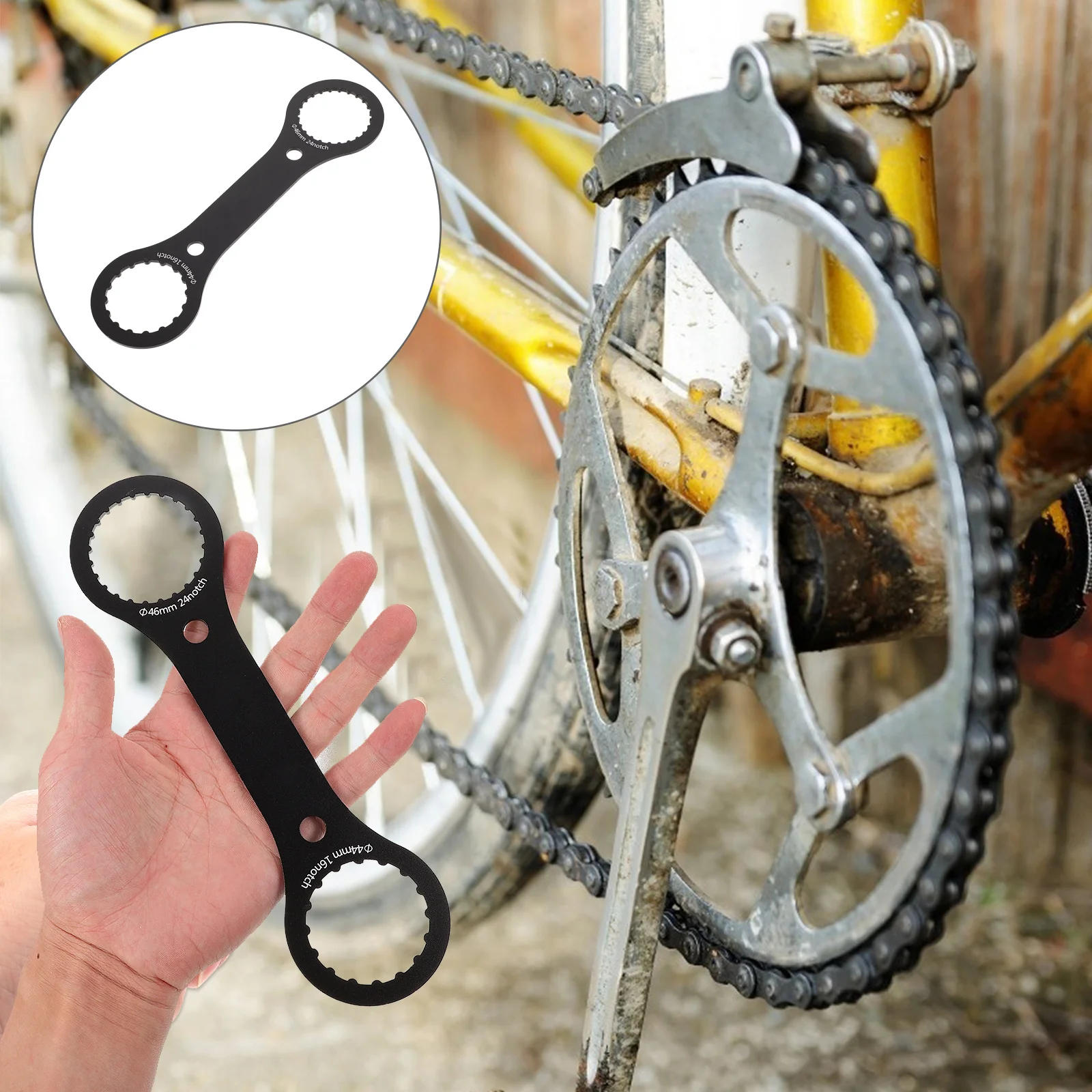 

Bottom Bracket Wrench Bicycle Repair Tool Polished Durable Fast Removal Install Crankset Remover Bike Repair Spanner Tool