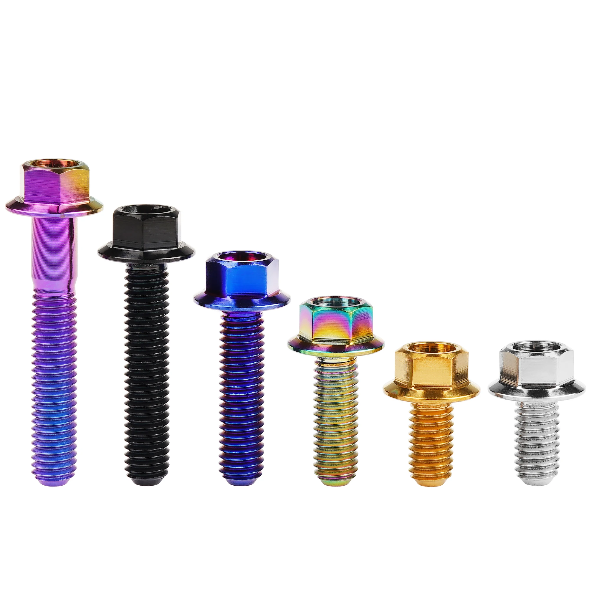 AliExpress Wanyifa Titanium bolts M5x10 15 20 25 30mm Small Flange Hex Head Pitch 0.8mm Screws for Bicycle Motorcycle 5/12PCS