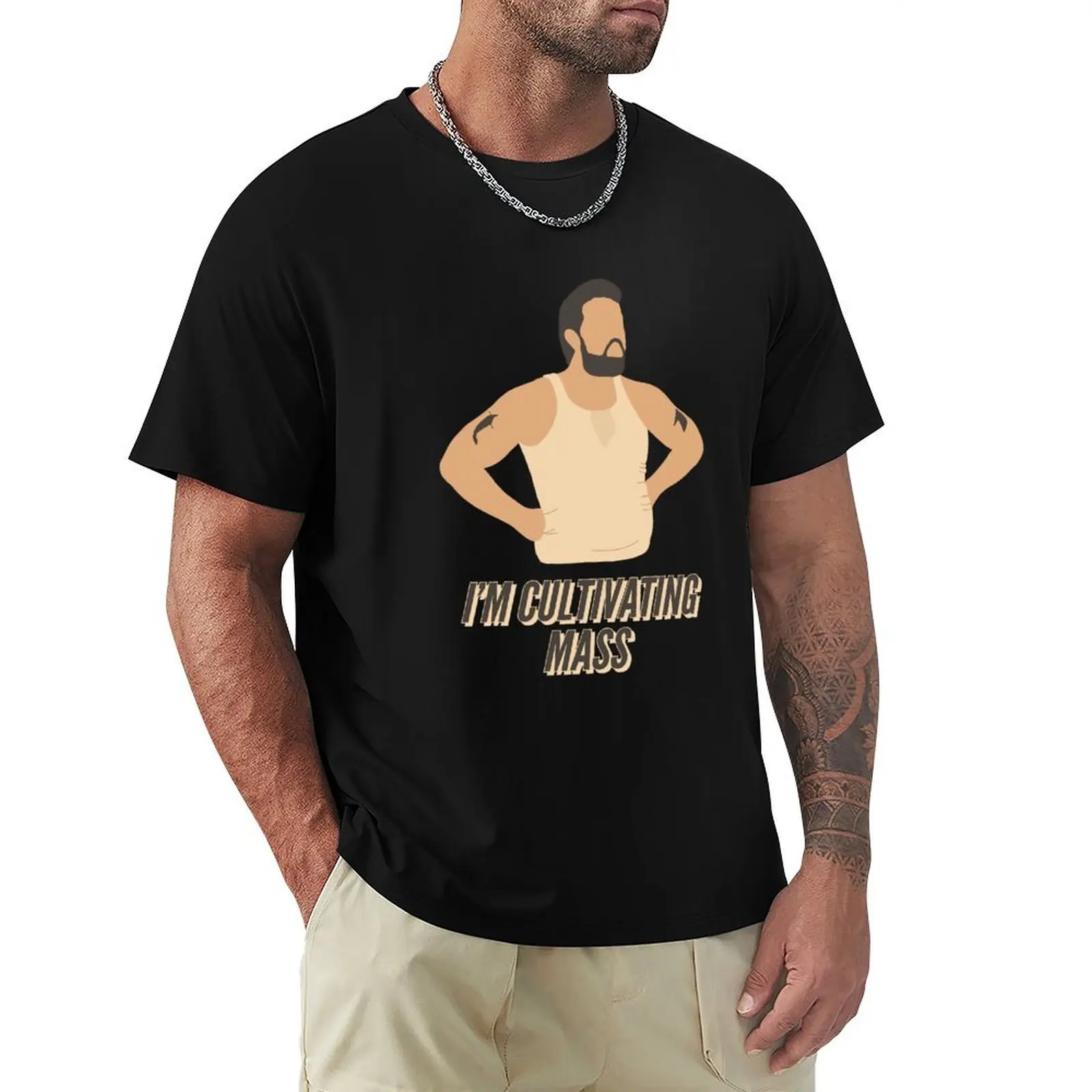i’m not fat i’m cultivating mass! T-Shirt Christmas Casual Short Sleeve Top
