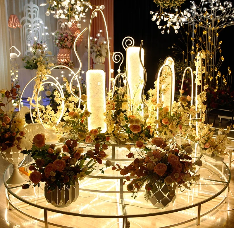 New Design Circular Glass Stage Wedding Party Event Stage Decoration