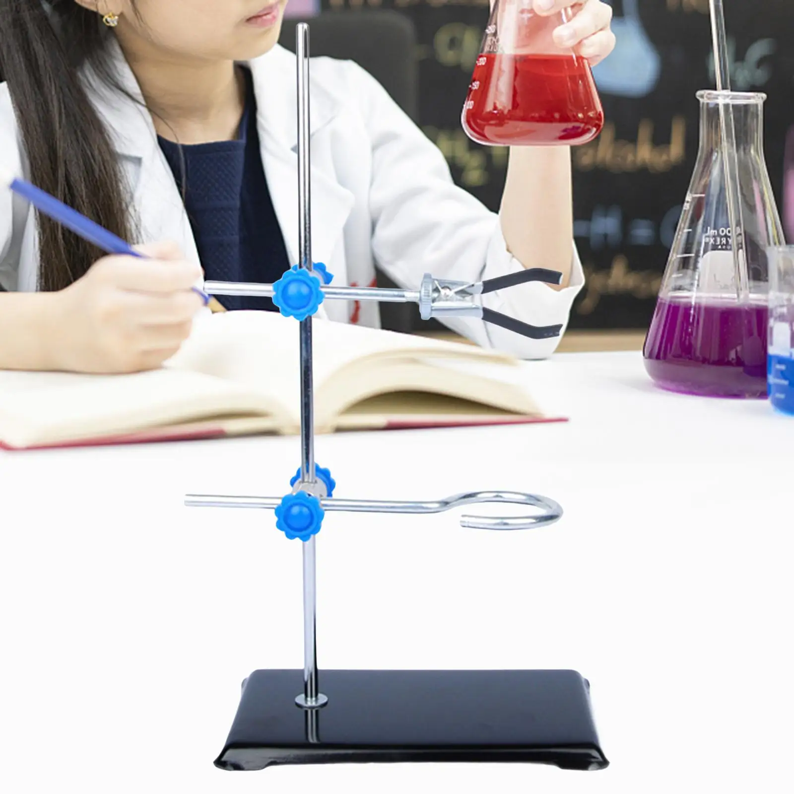 Lab Stand Support with Clamp Chemistry Experiment Equipment Game DIY Science Toys Flask Ring Clamp Playing Educational Toys