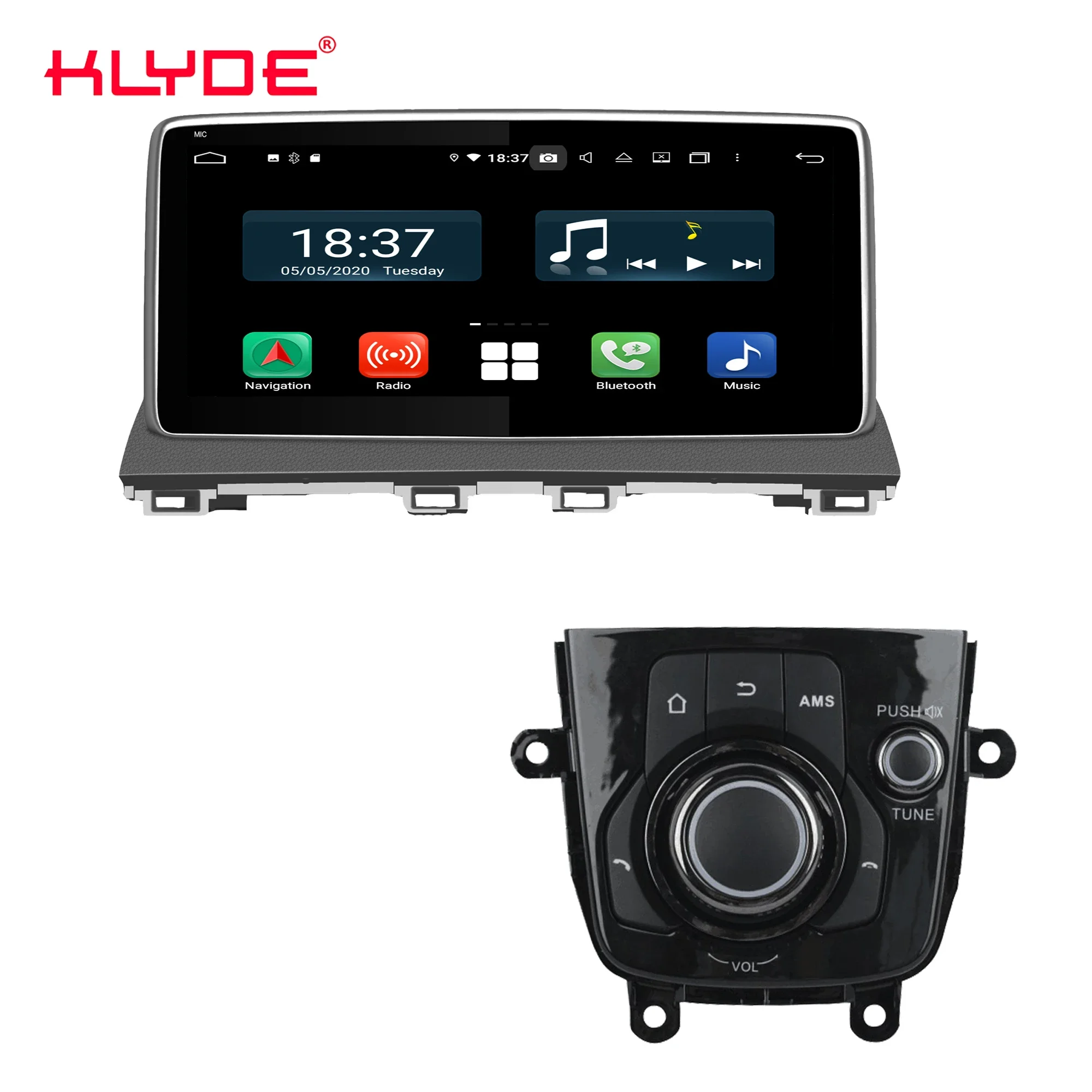 

KD-1118 KLYDE hot sell Android 10.0 dsp split screen Three-way calling car video for MA3 Axela 2014 2015 2016