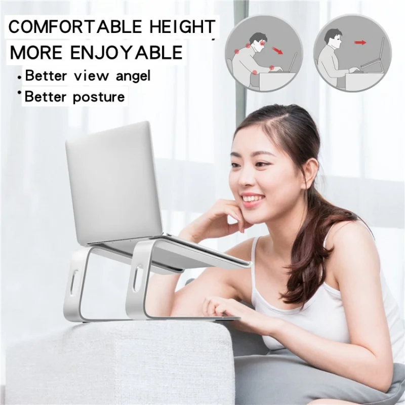 Adjustable Laptop Stand Aluminium Alloy Desktop Lift Computer Stand Vertical Heightening Storage Shelf for Notebook Computer