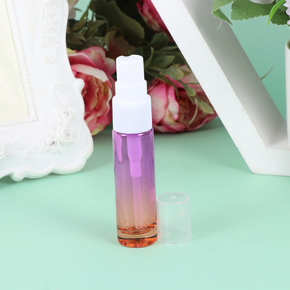 9 قطع 10 مل زجاجة رذاذ رذاذ للسفر قابلة لإعادة الملء حاوية عطر زجاجية محمولة مدمجة بخاخ زيت أساسي سائل #2