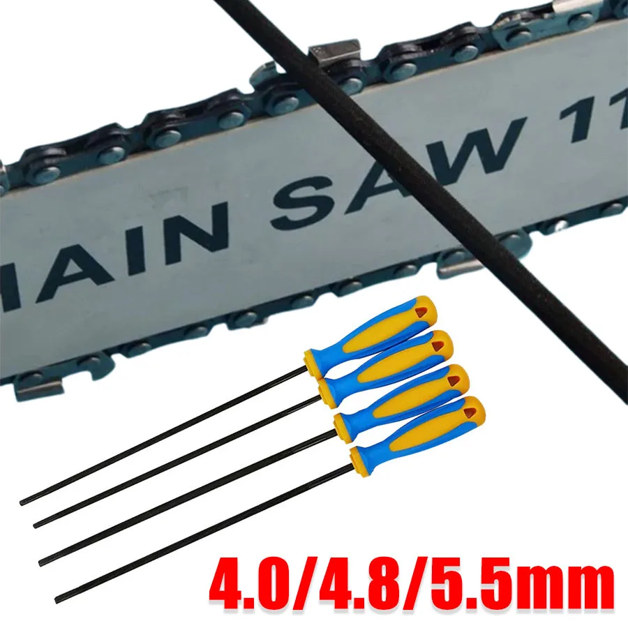 

4.0mm 4.8mm 5.5mm Round High Carbon Steel Sharpening Chainsaw Saw Chain Files Sharpener Rubber Handle Garden Tools Accessories