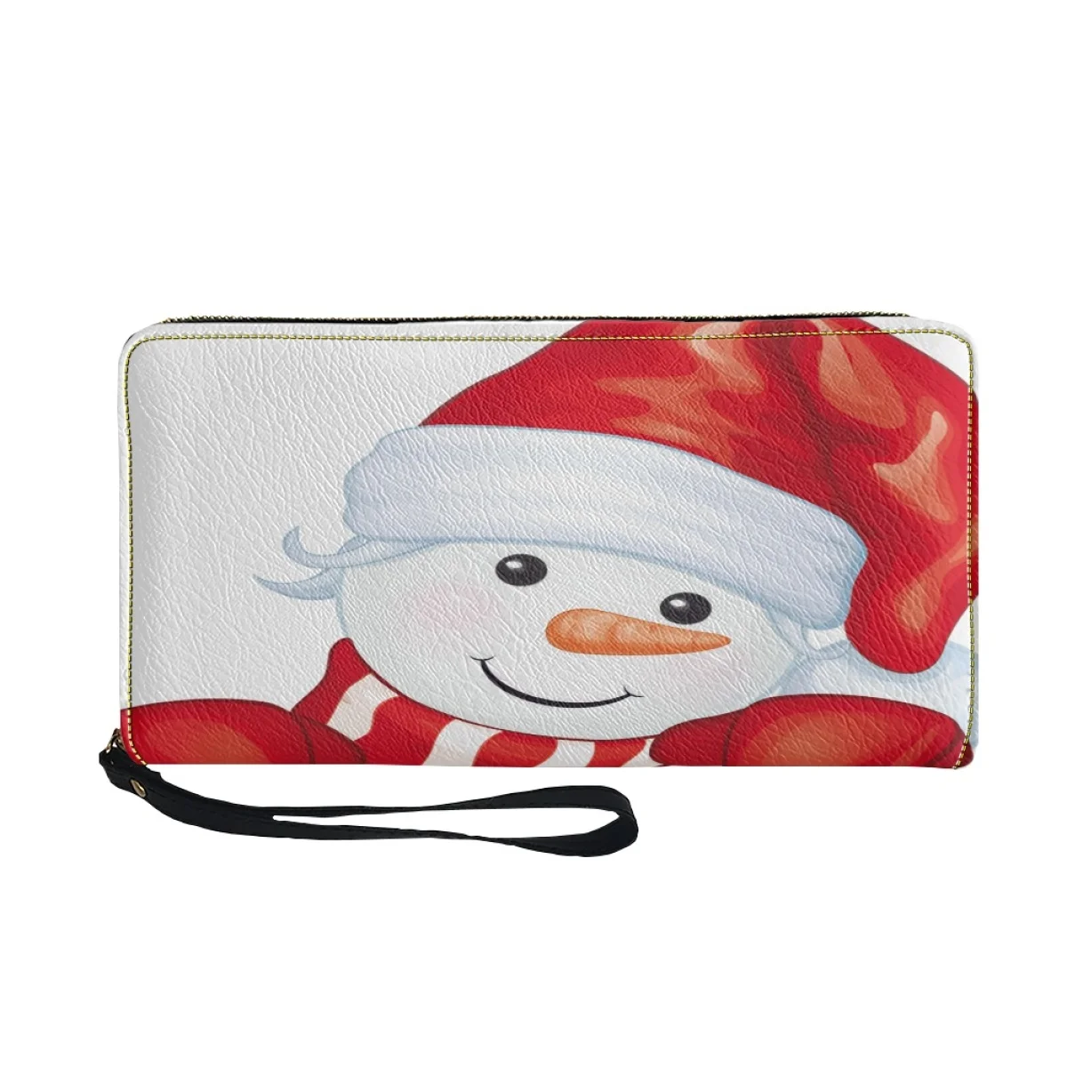 Belidome-cartera de cuero PU con diseño de muñeco de nieve para mujer, cartera de mano para teléfono móvil, tarjetero, organizador de múltiples tarjetas