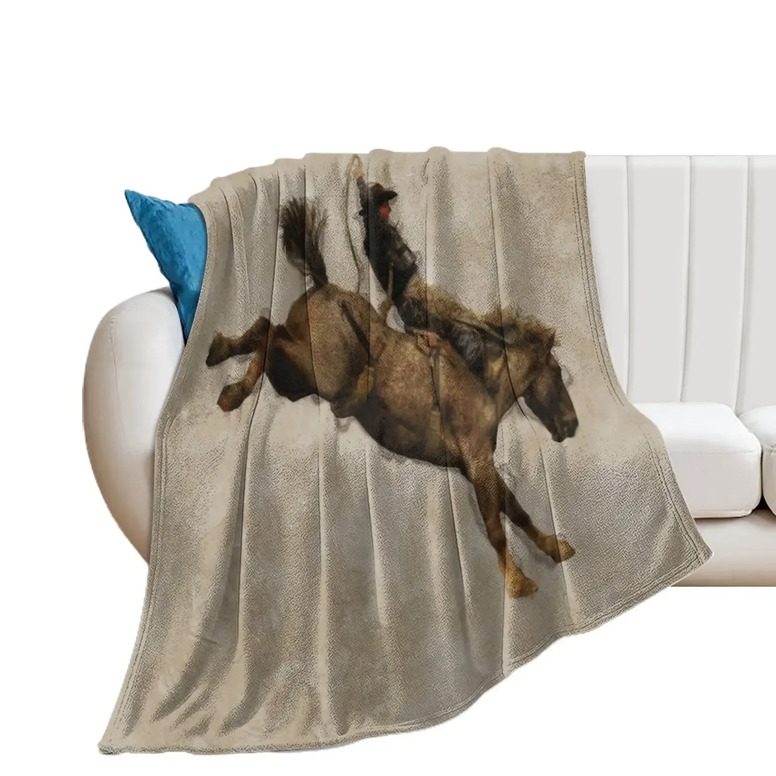 Bucking Bronco Rodeo Cowboy Throw Blanket Summer Polar Decorative Beds Blankets