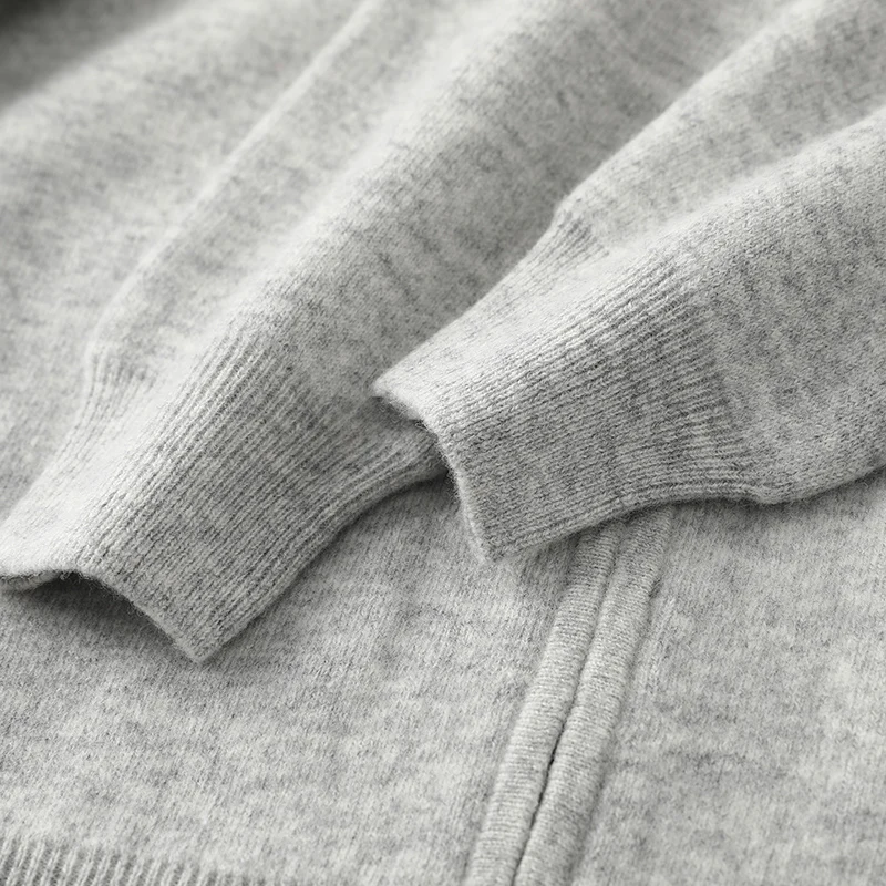 DjzDsm nuevo Otoño Invierno 100% prendas de punto de lana merina suéter con cremallera para hombres cárdigan grueso ropa Casual suave cálida Tops de moda