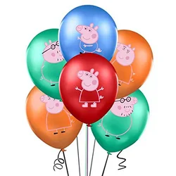 24pcs/set Peppa Pig George Boys Girls Family Birthday Party Balloons Action Figure Cartoon Shower Toy Party Supplies Gifts