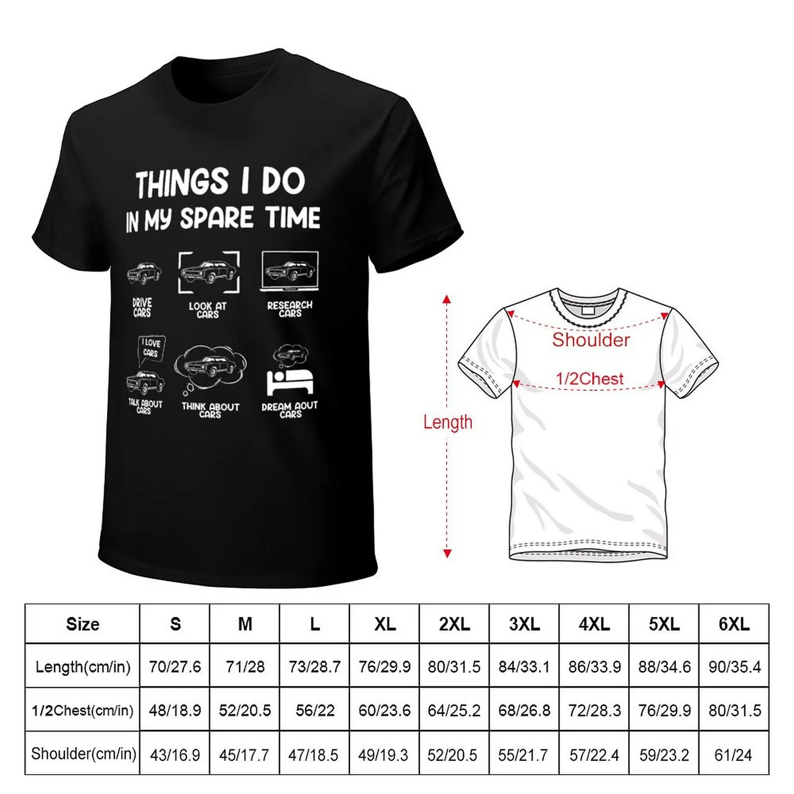 things i do in my spare time car T-Shirt Trendy Pattern T-Shirt for Men