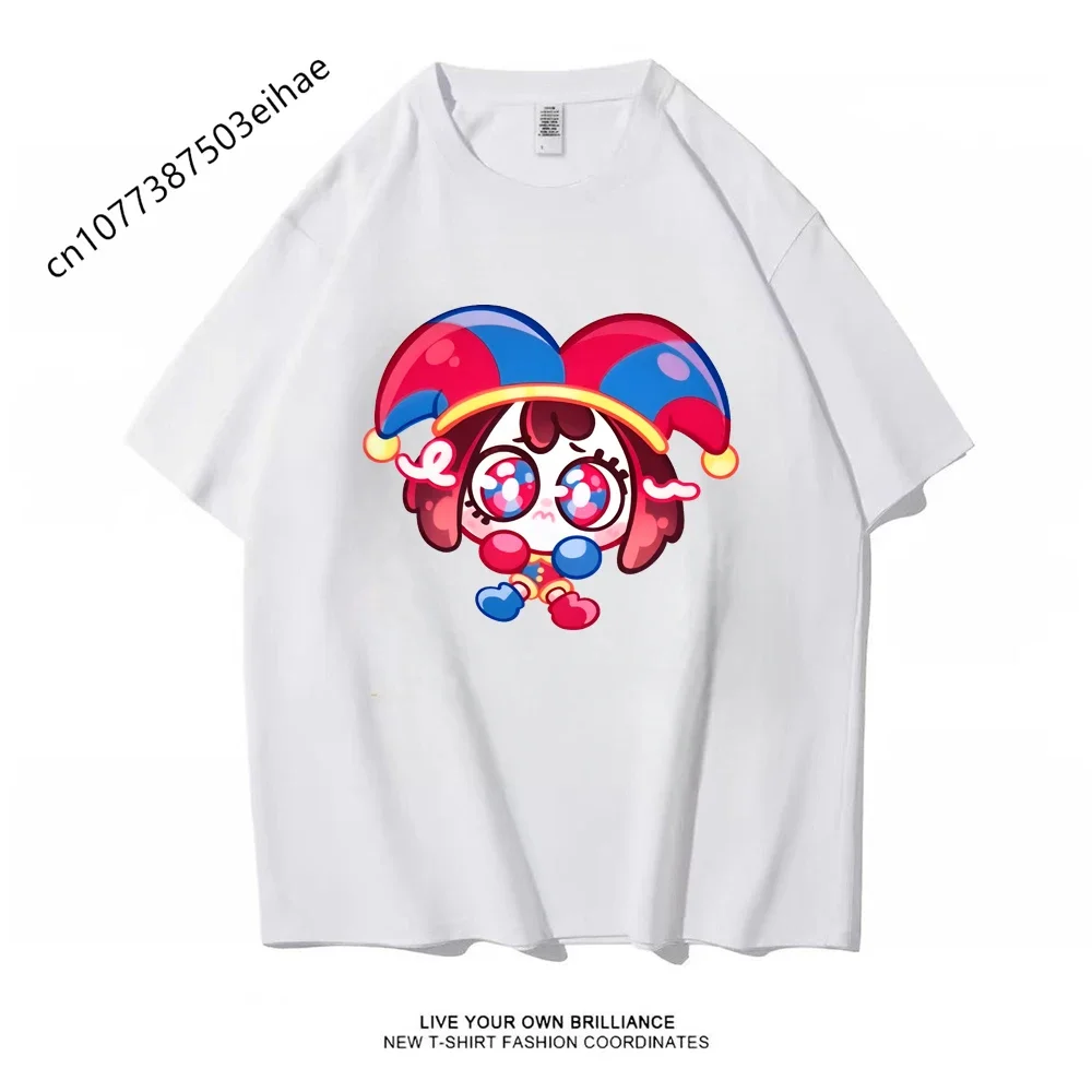 Y2K Aesthetic The Amazing Digital Circus Merch T-shirt Breathable Cotton Short Sleeve Tops For Children And Adults Fans