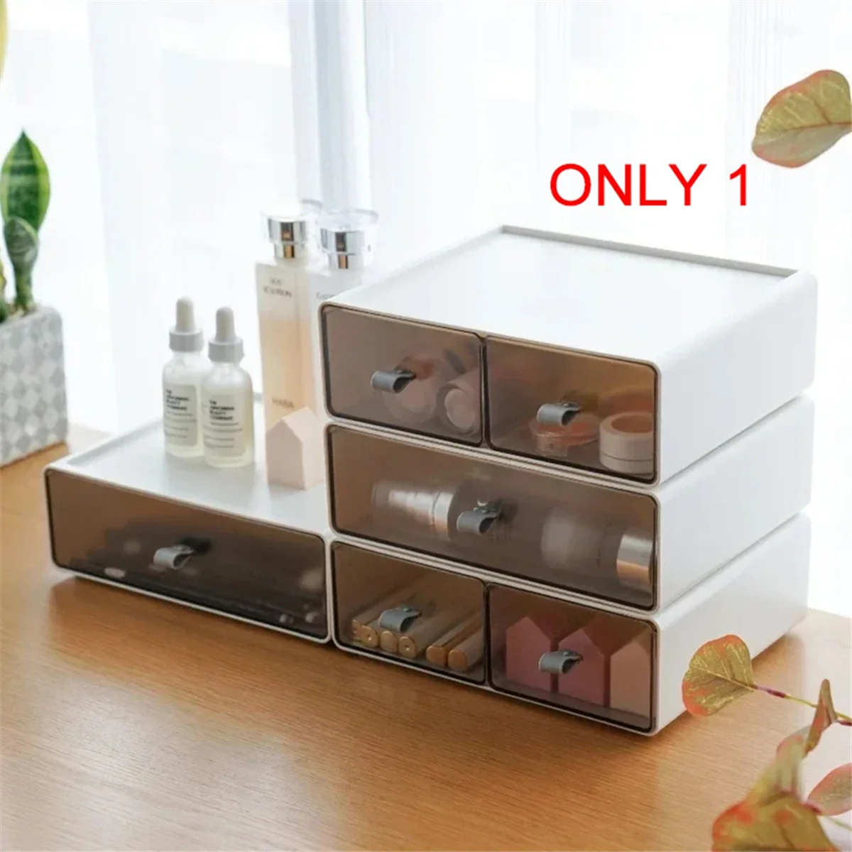 Drawer Type Cosmetic Storage Office Desktop Stationery Finishing Box Free Combination Multilayer Stackable Storage Box B