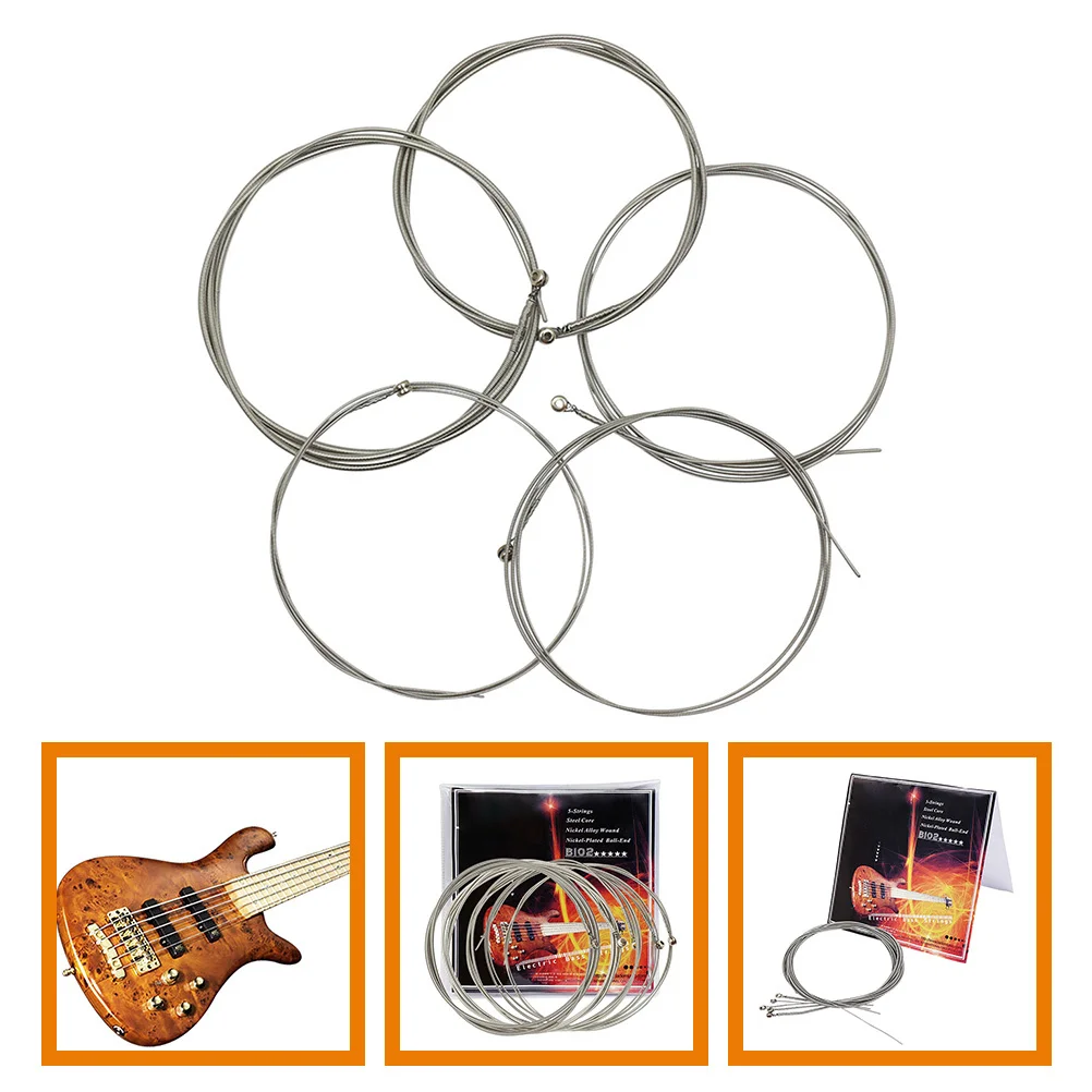 

1 Pack Electric Strings Steel Plated Nickel Alloy String Replacement Universal String Bass Guitar Accessories Parts Kit