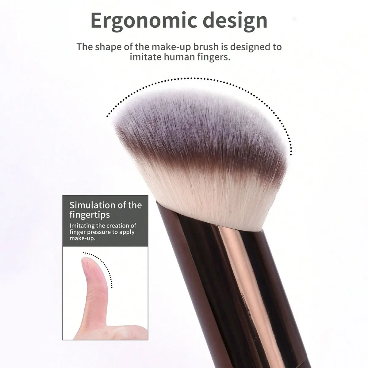 Set di pennelli per fondotinta professionale da 1 pezzo, pennello per trucco tubolare smussato, strumenti per trucco con fibra morbida per un facile trasporto, pennello per T