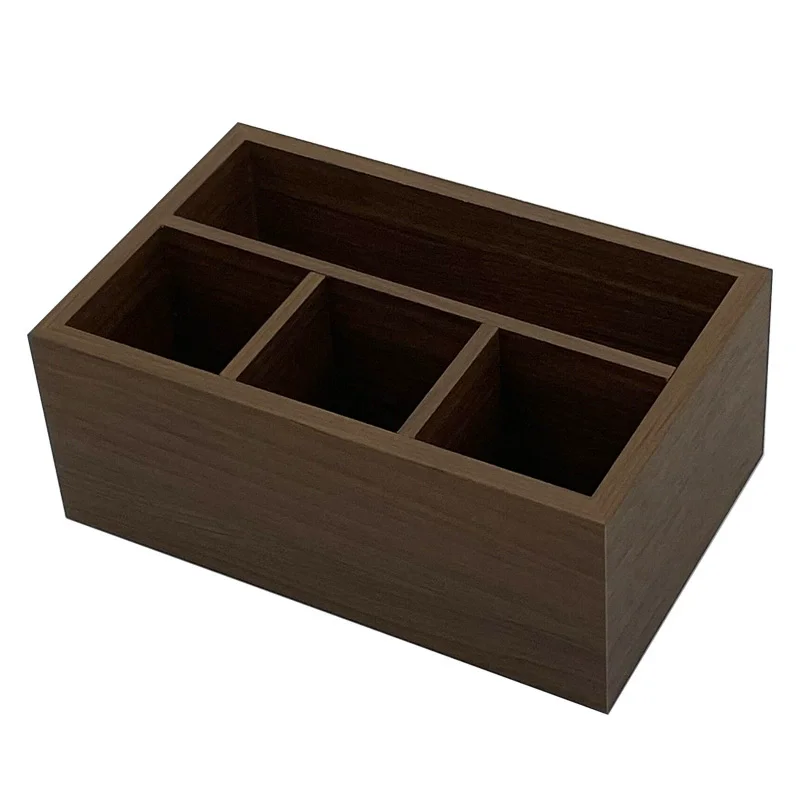 Wooden Desktop Storage Box Retro Desk Pencil Storage Rack Remote Control Placement Rack Pen Holder Storage Box for Office
