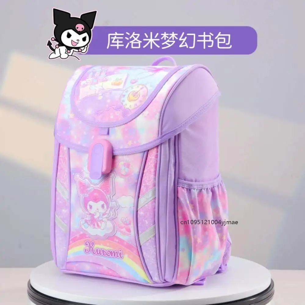 Sanrios Anime Kuromi Children Backpack Pupil School Children Stationery Schoolbag Cartoon Shoulder Bag High-End Gift Box Pack