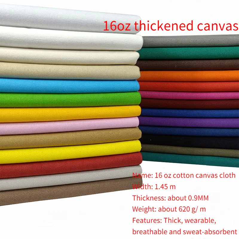 

Thickened Cotton Canvas Fabric By The Meter for Sofa Cover Tablecloth Hat Bag Diy Sewing Textile Cloth Wearable Plain Black Grey