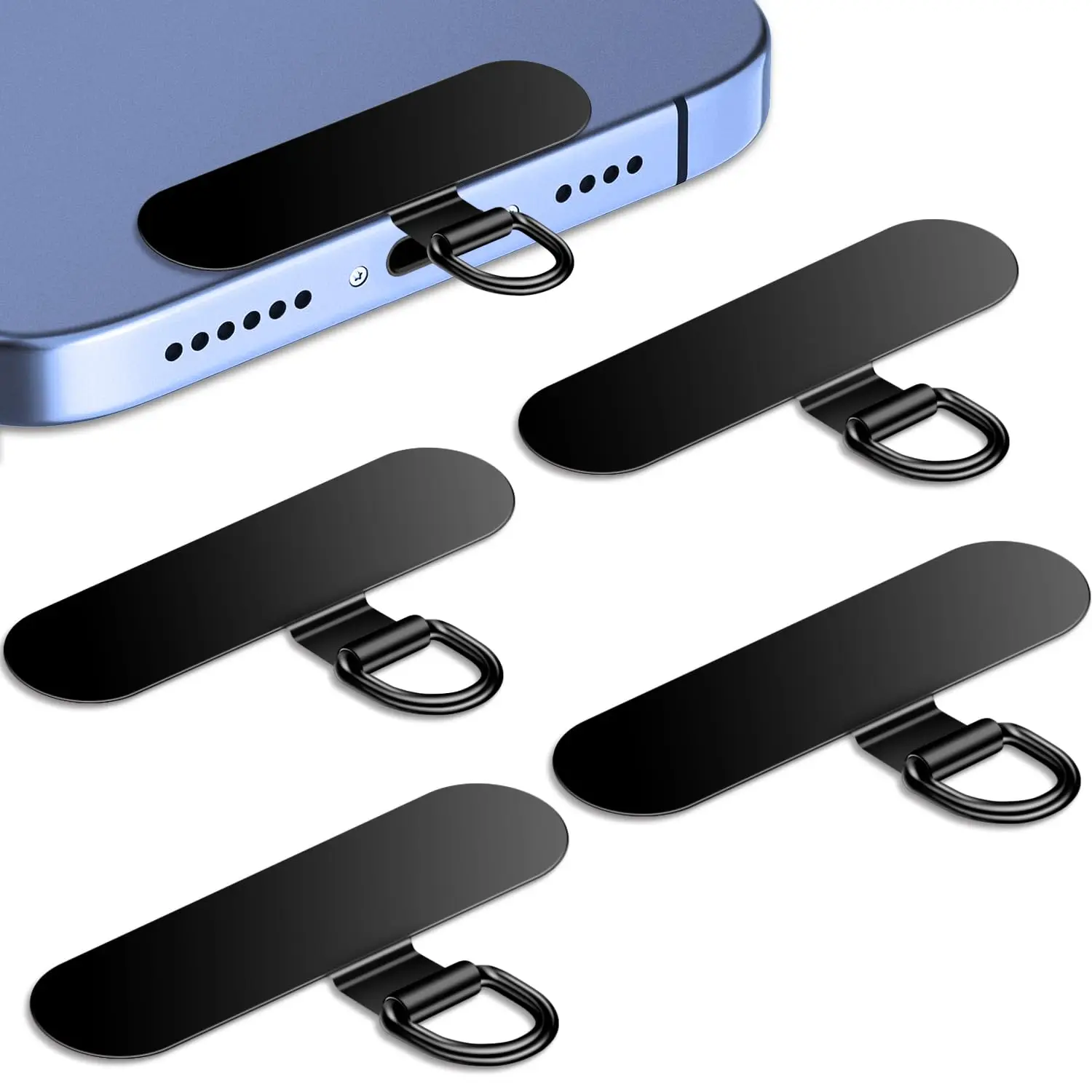 4/1PCS Universal Metal Cell Phone Tether Tab Ultra-thin Stainless Steel Replacement Phone Lanyard Straps Card Hanging Cord Tab