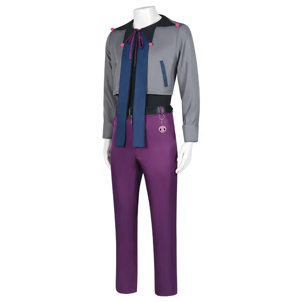 Anime BLUE LOCK Reo Mikage Cosplay Costume Halloween Role Play Uniform Men Black Cute Casual Wear Purple Daily Wig Full Suit