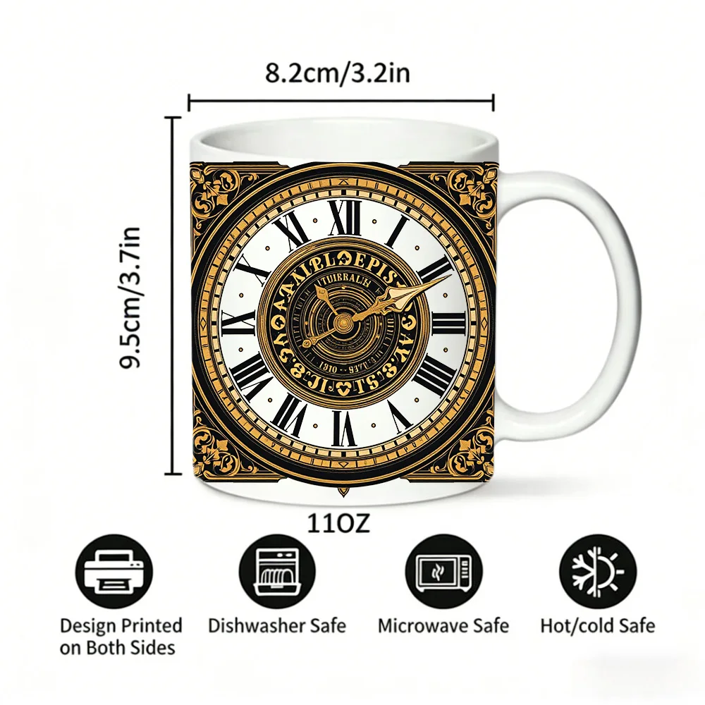 European-style antique clocks, ceramic mugs, coffee mugs, milk mugs, office tea cups, drinking cups, gifts for friends