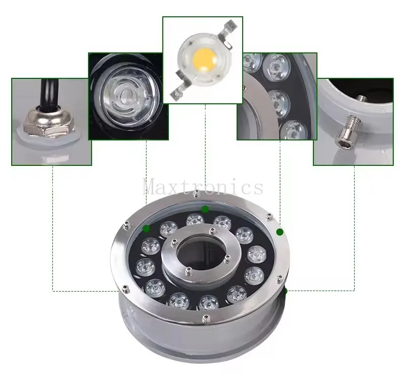 Imagem -04 - Led Fountain Pool Light Ip68 à Prova Dágua Controle Remoto Lâmpada Subaquática Piscina Paisagem Colorido Rgb 12v 24v