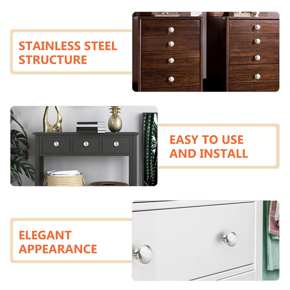 

30Pcs Stainless Steel Drawer Knobs Round Cabinet Handles for Dresser Wardrobe Cupboard Closet Furniture Decor Silver Knobs Pulls