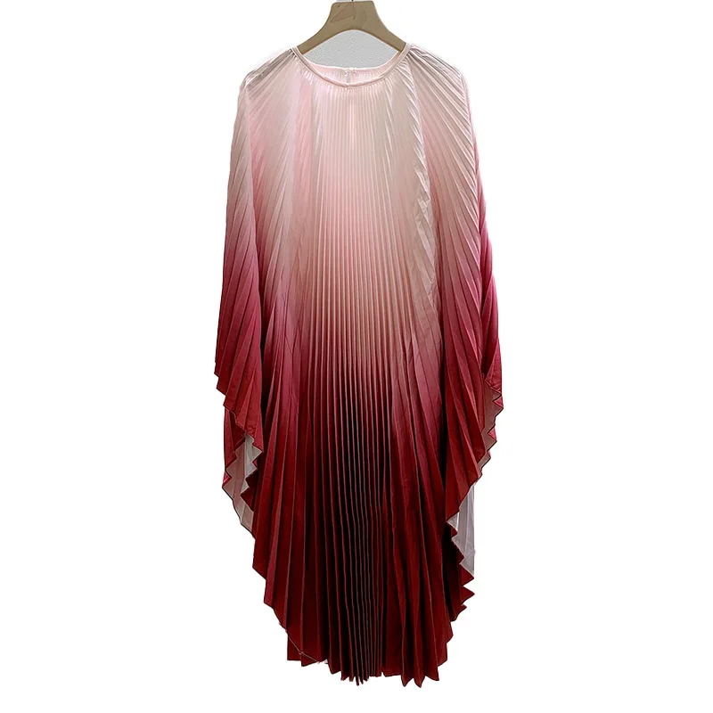 Alsey Miyake Geplooide Trompe Loeil Jurken Lente Nieuwe Casual Losse Stropdas Zoom Mantel Mouw Plus Size Drape Jurk Prom Jurken