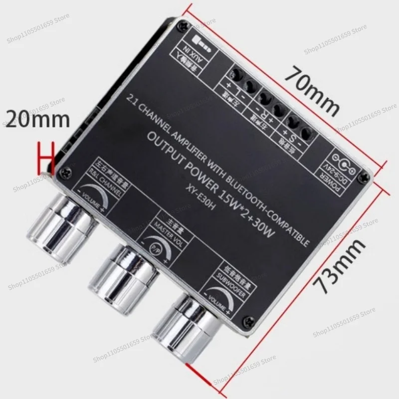 For XY-E30H 2.1 Channel Bluetooth Audio Power Amplifier Board Module High and Low Tones, Heavy Subwoofer