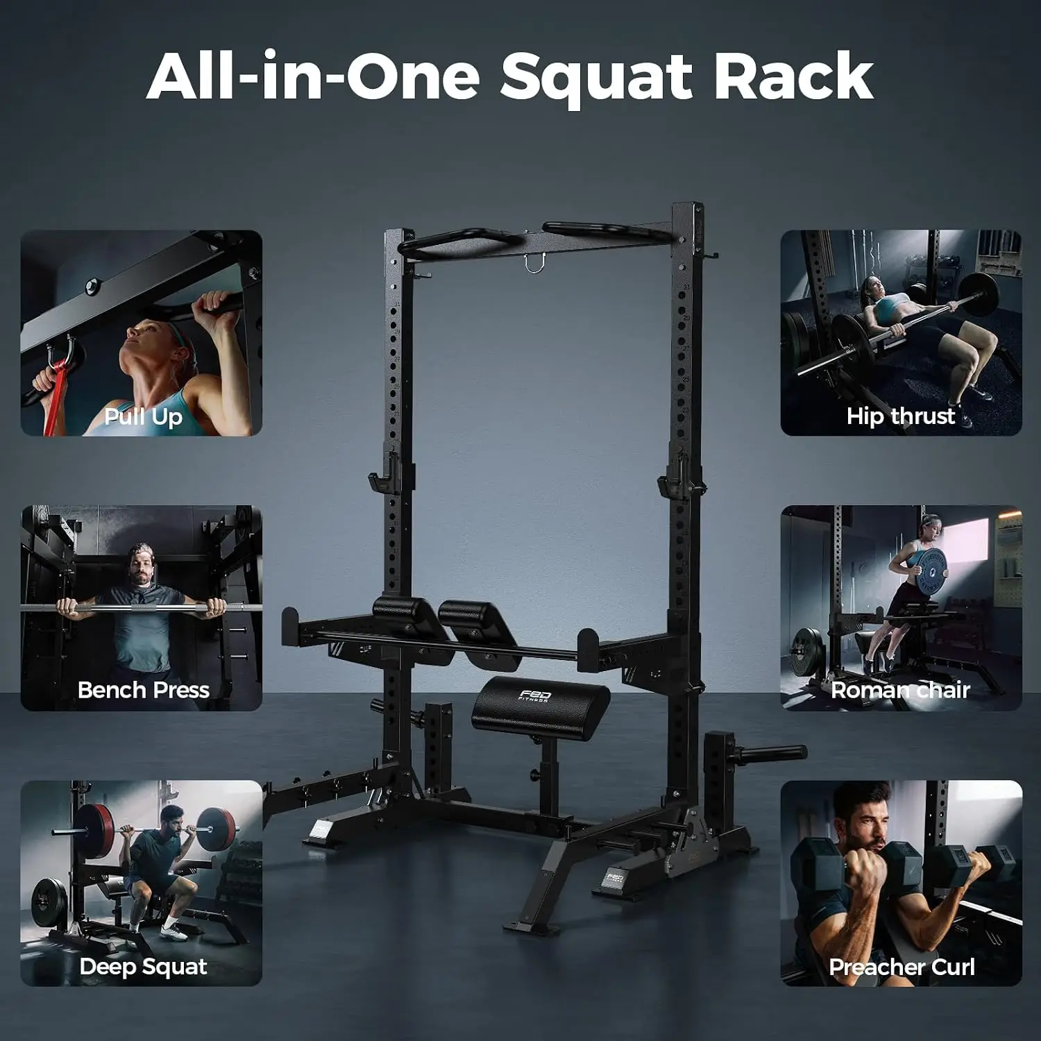 SR2 1100 lb Squat Rack, Multi-Function Power Rack for Home Gym, Customized