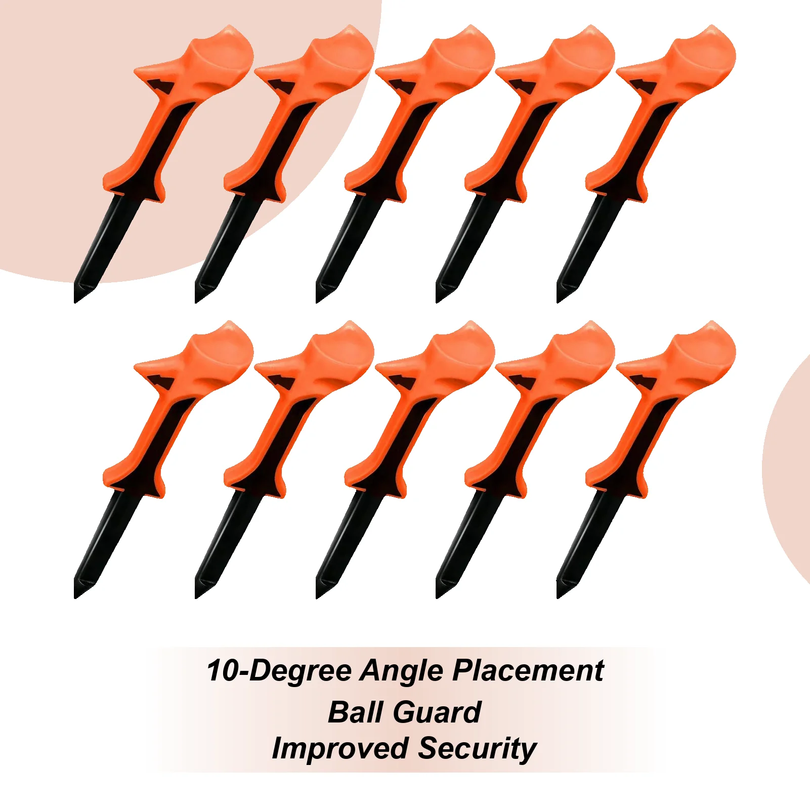 

Подставка для гольф-ти (3,15 дюйма), 10 штук, с наклонной головкой 10 градусов, низкое трение, длинные ти для отработки ударов на драйвинг-поле и фервея