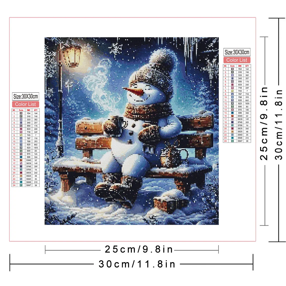 AZQSD Diamond Painting Snowman Cartoon Full Kits Square Round Handmade Diamond Mosaic Winter Complete Kit Home Decor