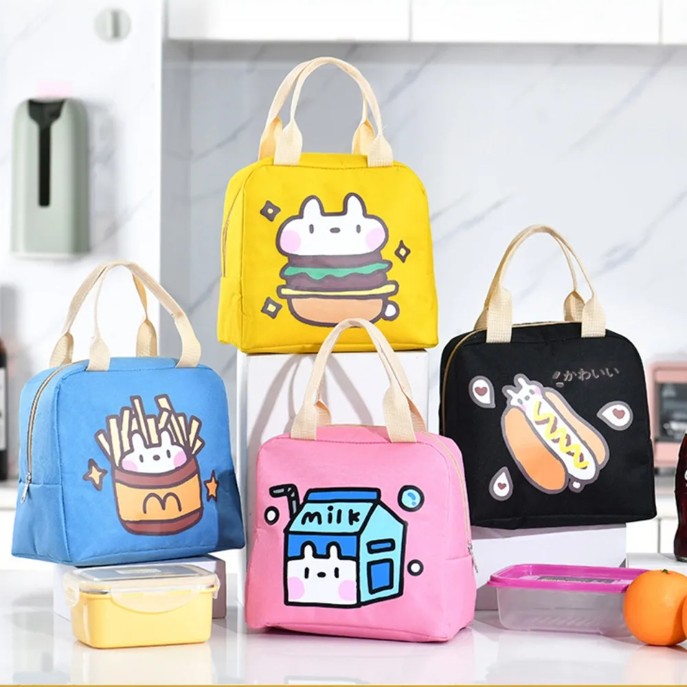 Insulated Cooler Bags Cute Cartoon Picnic Bag Portable Large Capacity Cartoon Pattern Bag Lunch Bag Tote Bag Food Bag