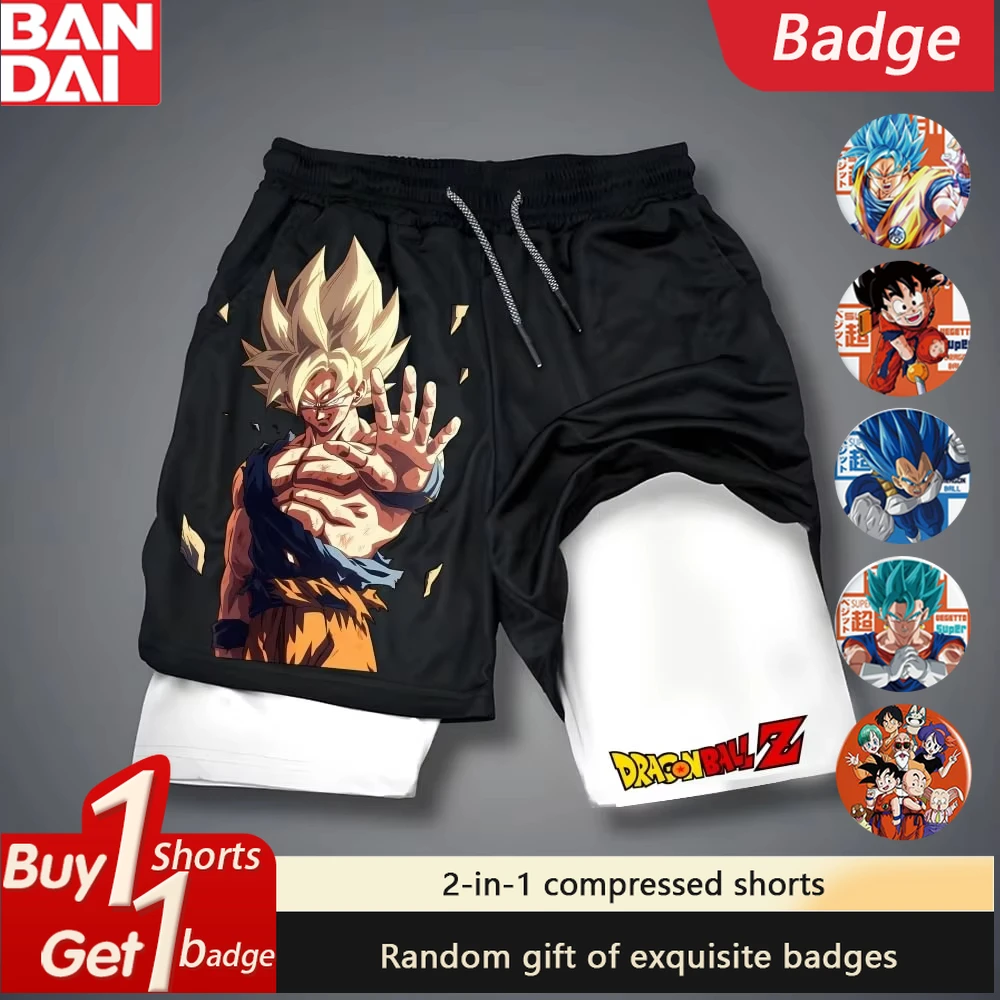 

Dragon Ball Anime Print Y2k Shorts Man Summer Gym Basketball Shorts Quick-drying Double-layer 2-1 Compression Pants Sweatpants