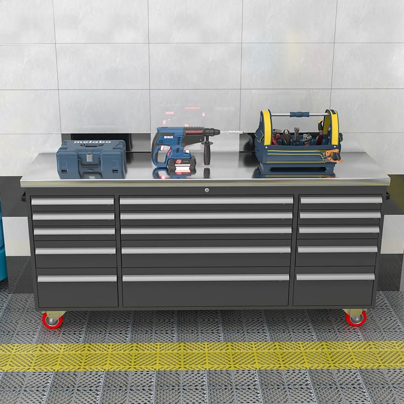 Multifunctional hardware heavy-duty tool cabinet and auto repair shop combo multi-purpose wheeled thickened tool cabinet
