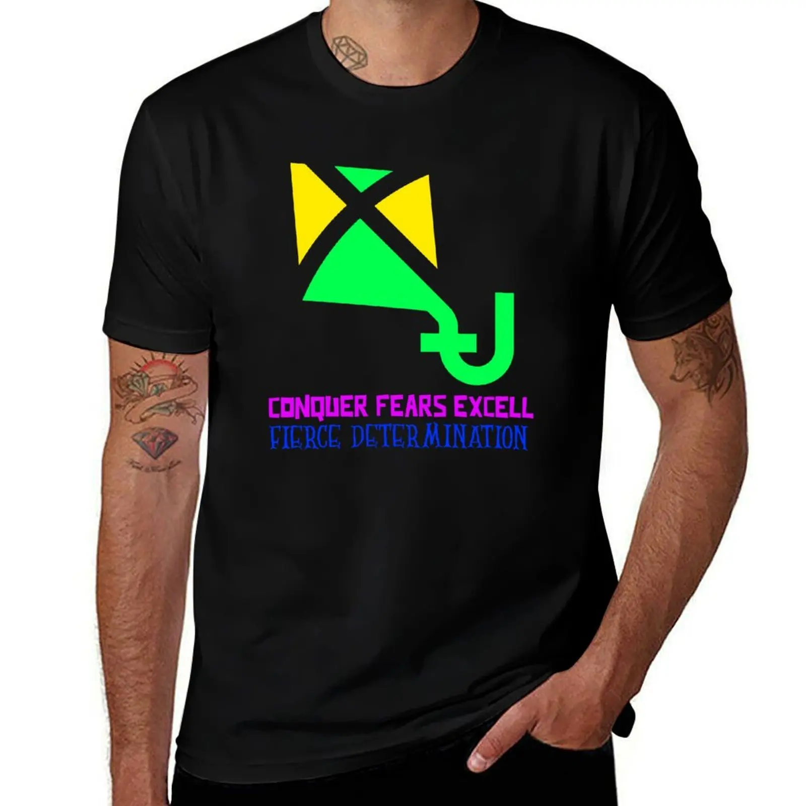 Conquer fears excels fierce determination T-Shirt Casual Trendy Streetwear Tee Shirt T-Shirt