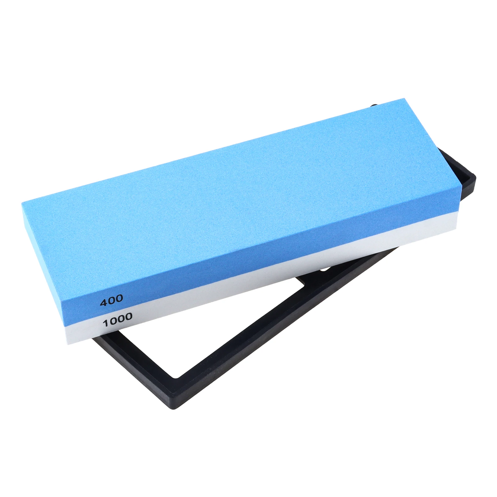 White Alumina 400 / 1000 Grit Double-Sided Sharpening Stone with Non-Slip Pad
