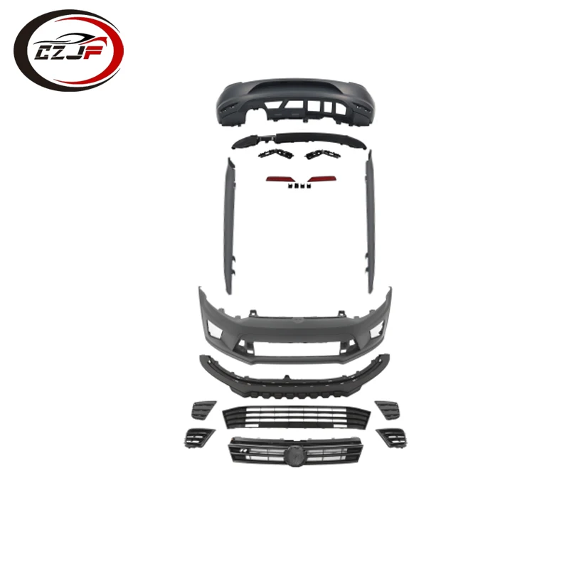 

CZJF Car Facelift Body Kit Front Rear Bumper for VW Polo 2010 2011 2012 2013 2014 2015 2016 Upgrade to Polo WRC