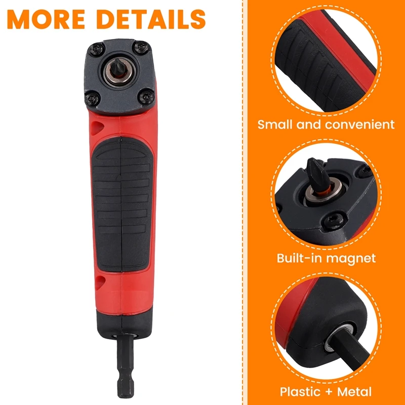 Adaptateur d'extension de tige de proposition à angle droit, tournevis magnétique, perceuse hexagonale, support de douille, outil emballé, résistant à 90, 1/4 pouces