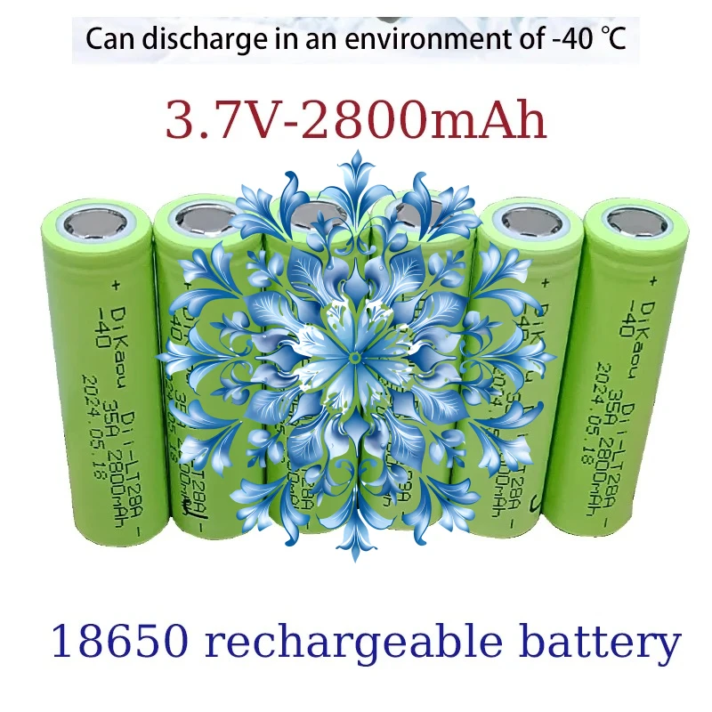 

Original 18650 Battery Low Temperature Resistance -40℃ 3.7V2800mAh Toy Flashlight Lithium-ion Rechargeable Battery Fast Delivery