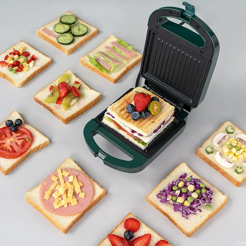 220v Portable Electric Sandwich Machine Household Non-stick Breakfast Machine Multi-functional Waffle Bread Bread Driver