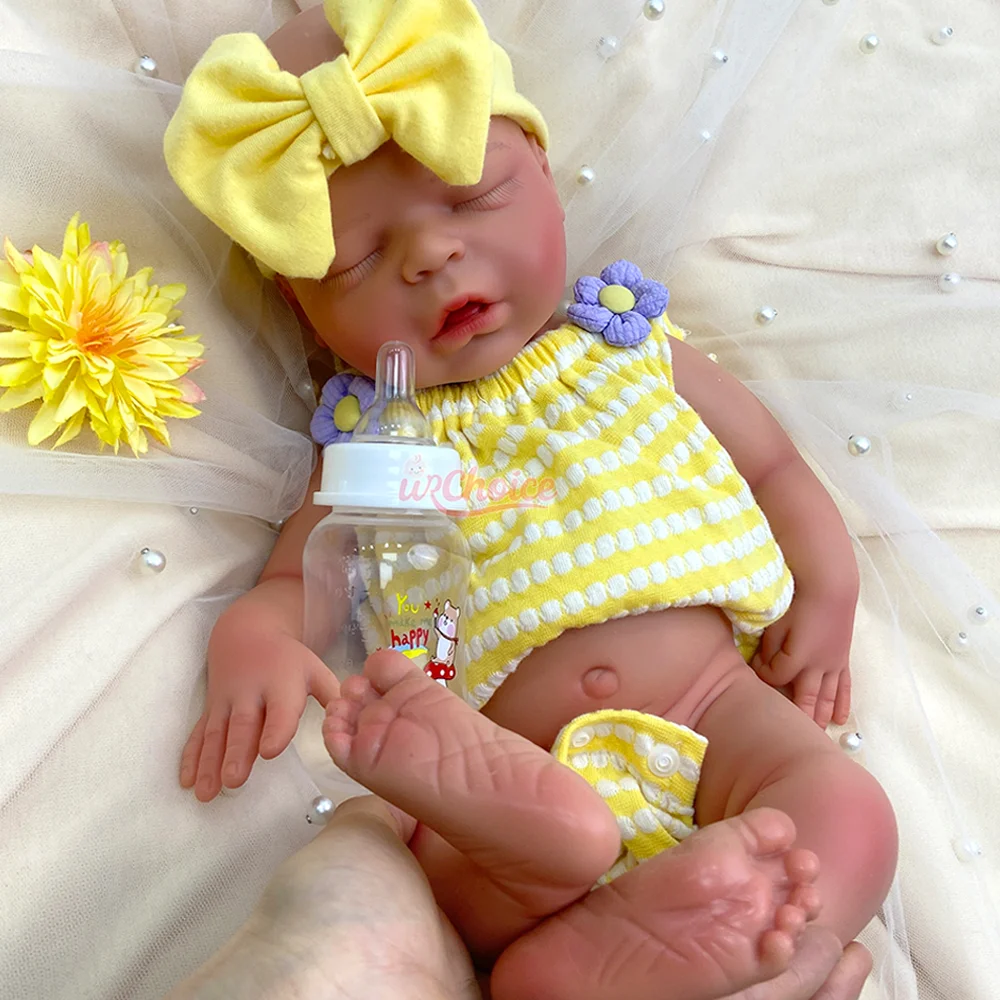 Spain Artist 18Inch Silicone Reborn Baby Doll Girl 3D Painted Skin Lifelike Bebe Muñeca Realistic Sleeping Baby Collectors Model