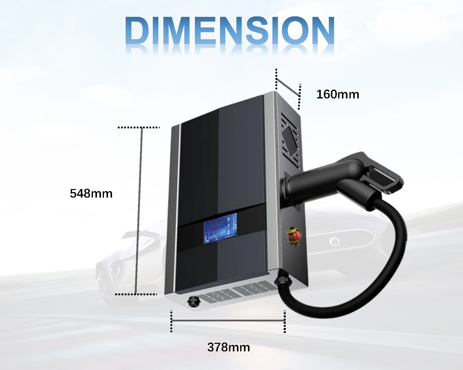 15KW/20KW/30KW Commercial Outdoor EV GBT DC Charger Fast Chademo CCS Wall-mounted DC stazione di ricarica Wall Box